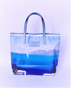 Tote Bag - T014 - Shopping Bag confeccionado con lona publicitaria y piel
