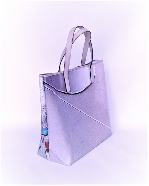 Tote Bag - T012 - Shopping Bag confeccionado con lona publicitaria y piel
