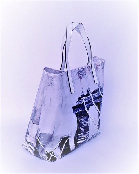 Tote Bag  - T009 - Shopping Bag confeccionado con lona publicitaria y piel
