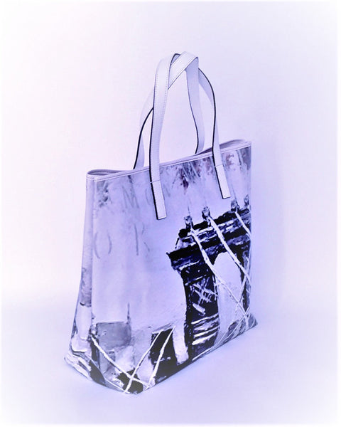 Tote Bag  - T009 - Shopping Bag confeccionado con lona publicitaria y piel