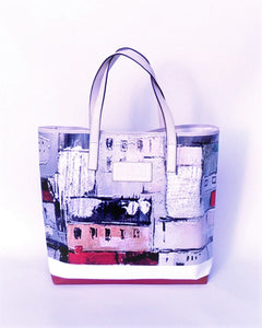 Tote Bag - T011 - Shopping bag confeccionado con lona publicitaria y piel