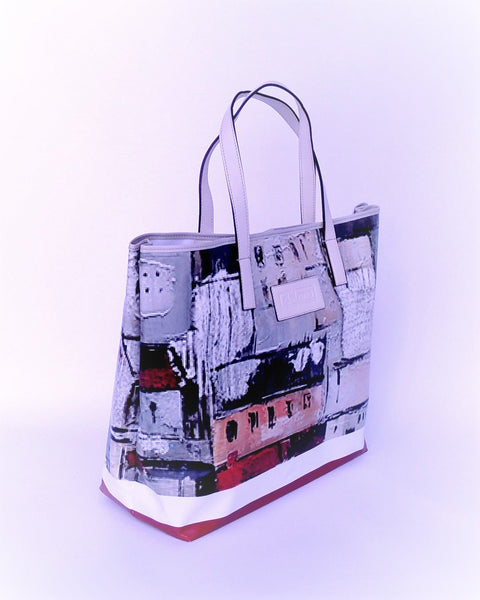 Tote Bag - T011 - Shopping bag made with advertising canvas and leather