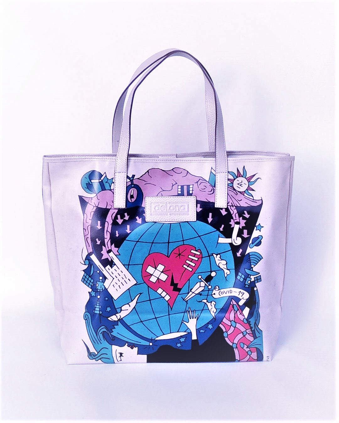 Tote Bag - T015 - Shopping Bag confeccionado con lona publicitaria y piel