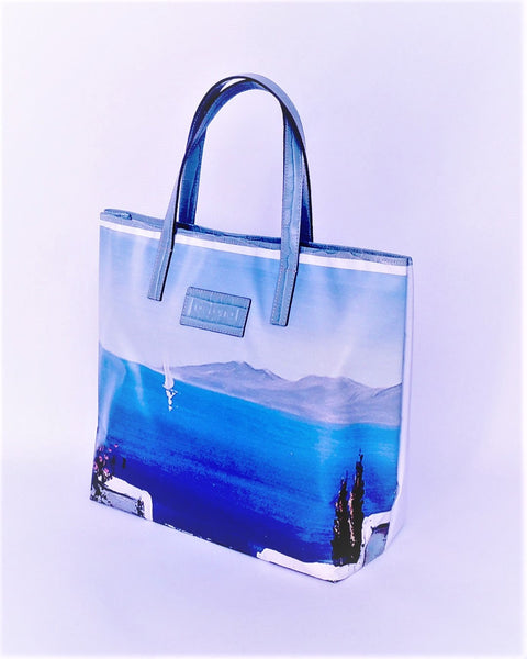 Tote Bag - T014 - Shopping Bag confeccionado con lona publicitaria y piel