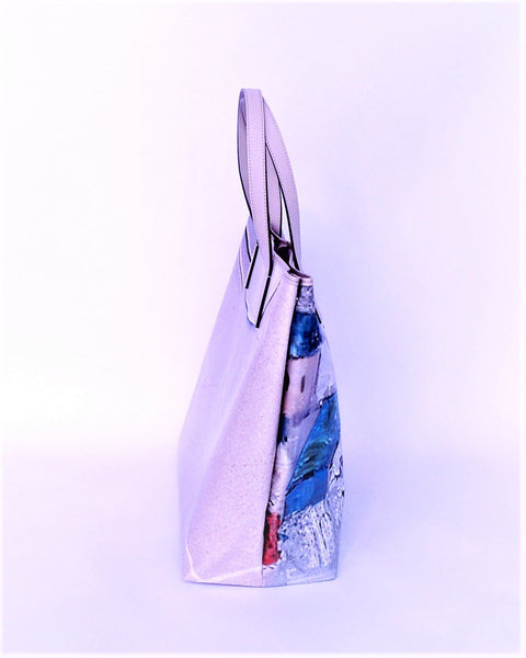 Tote Bag - T012 - Shopping Bag confeccionado con lona publicitaria y piel